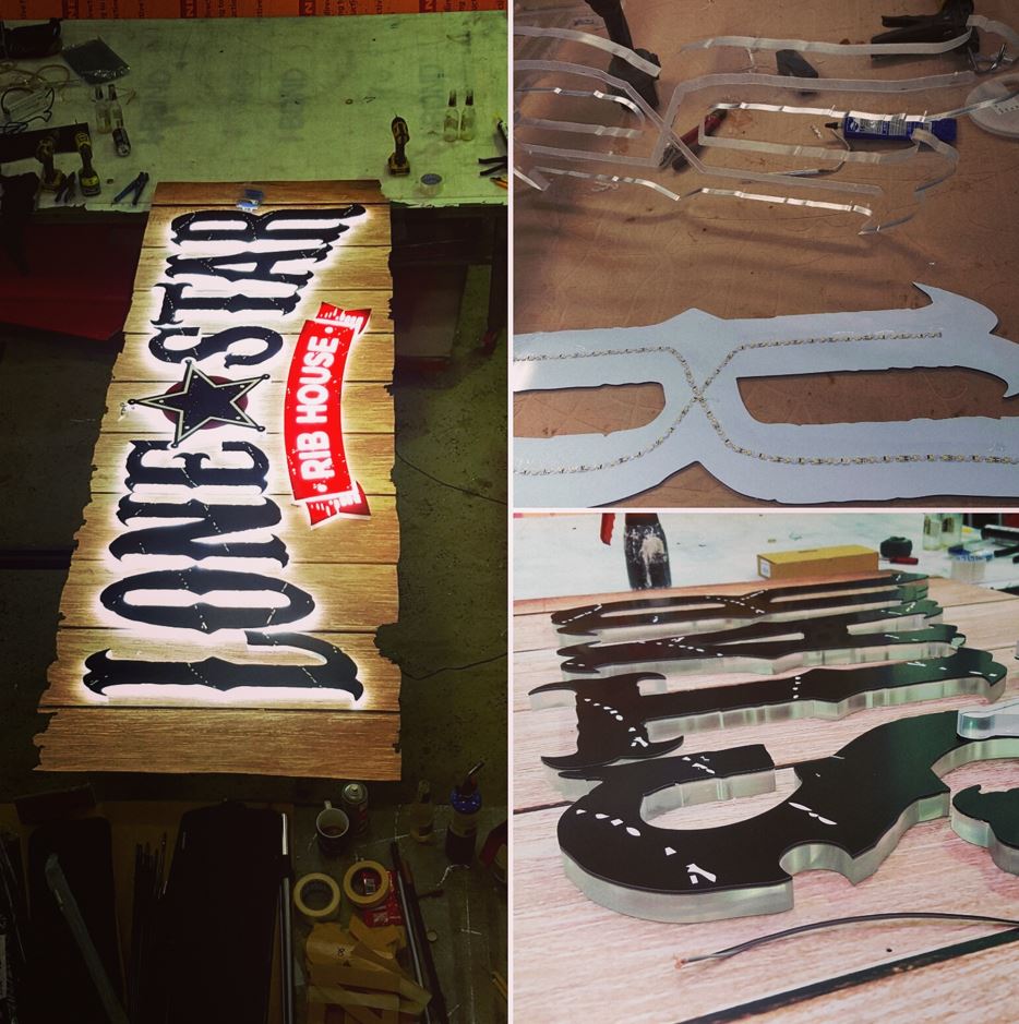 Custom illuminated sign fabrication process